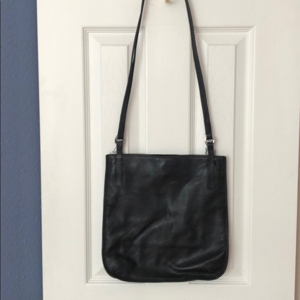 Black Fossil Leather Bag